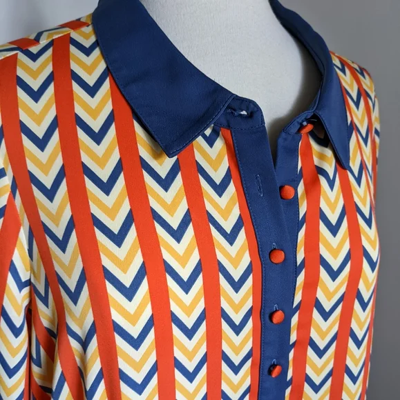 Modcloth Multicolor Chevron Midi Dress - Picture 4 of 12